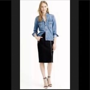 J CREW Women’s Asymmetrical Zip Pencil Skirt sz 4